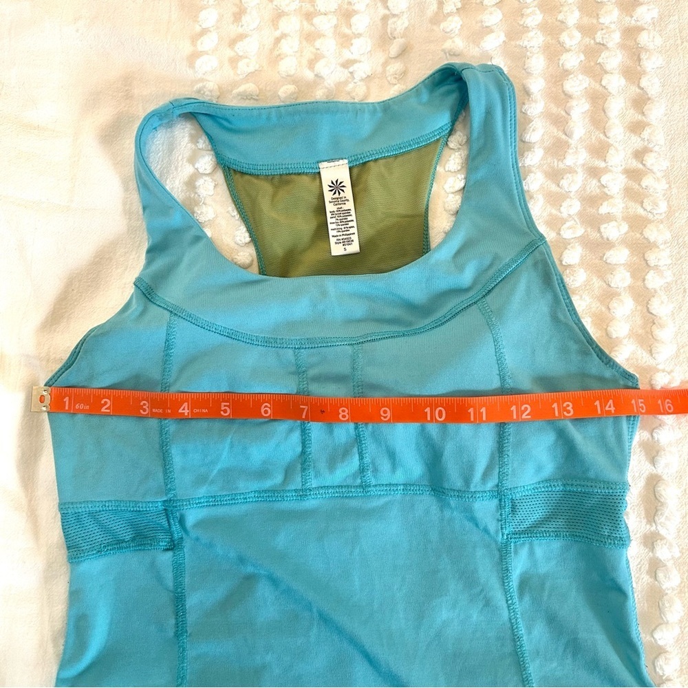 Athleta Women’s Turquoise Blue Shelf Bra Workout Racerback Tank Top Sz S - Picture 2 of 6